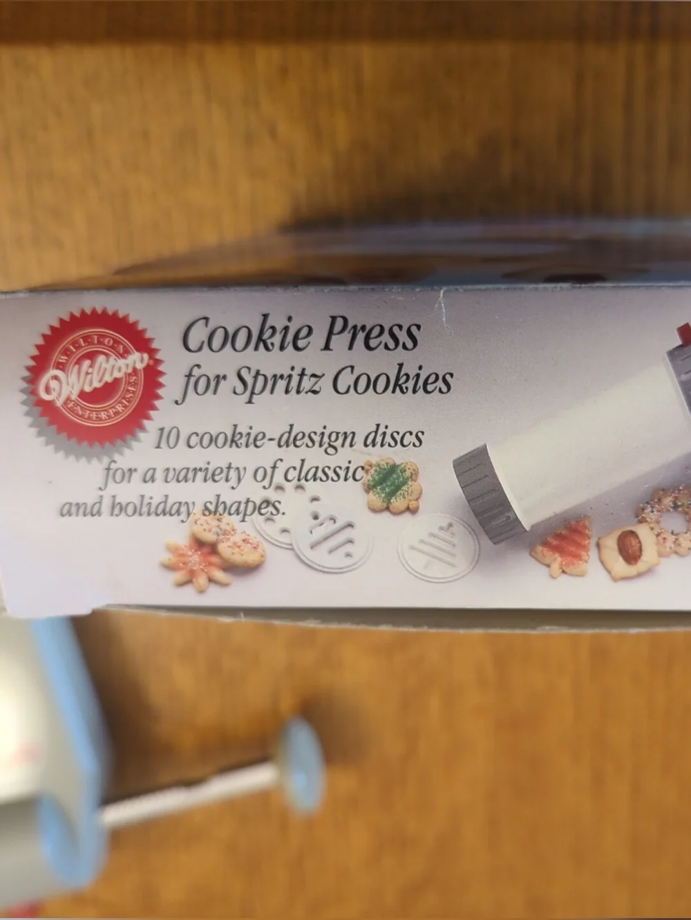 Wilton Cookie Press Gray and White for Spritz Cookies with 10 Discs - Unused